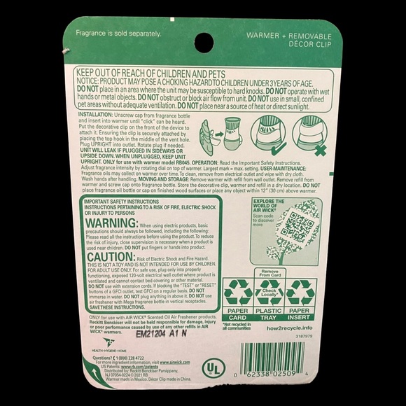 HALLOWEEN FALL AIR WICK PUMPKIN DECOR CLIP & PLUG-IN OIL WARMER-OIL NOT INCLUDED - Picture 2 of 2